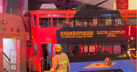 Tram derails in Hong Kong Island's eastern district, veers onto sidewalk