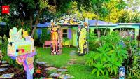 Florida artists transformed their home into a mosaic wonderland using broken objects, discarded watch parts and computer circuit boards