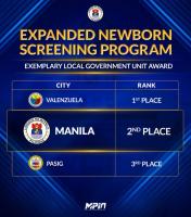 Manila gets awarded for newborn screening