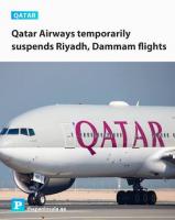 Qatar Airways suspends flights to Riyadh, Dammam
