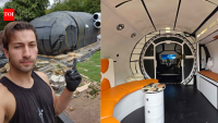 British prop maker builds a £9,000 backyard spaceship with a bed and bar