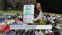 Rockland teen's sneaker drive collects nearly 200 pairs for children in need