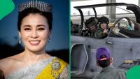 "The coolest queen alive": Thailand's queen takes to the skies alone in a fighter jet milestone