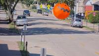 Giant inflatable pumpkin goes rogue in downtown Iowa town, sending driver swerving