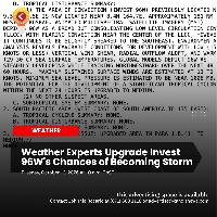Weather Experts Upgrade Invest 96W’s Chances of Becoming Storm