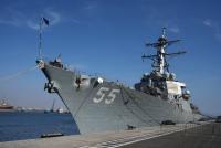 USS Stout departs Morocco