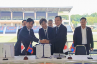 Japan Hands Over Renovated Chao Anouvong Stadium to Lao PDR