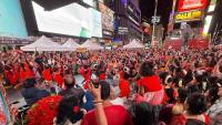 Times Square Durga Utsav draws crowds despite bad weather, 6 organisations honoured
