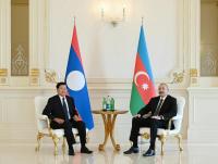 President Ilham Aliyev holds one-on-one meeting with President of Laos