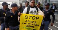 Environmentalists protest at African Energy Week in Cape Town