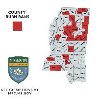 Burn bans in effect across 21 Mississippi counties as dry conditions raise wildfire concerns
