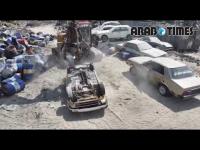 Kuwait Crushes Two Reckless Drivers’ Cars Hidden on Wafra Farm; Drivers Sent to Central Prison