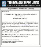 Guyana Oil Company Limited – Request for Proposals – Insurance Placement
