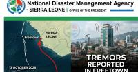 NDMA Begins Assessment After Tremors Reported in Freetown