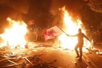 13 People Receive Medical Treatment After Clashes and Tear Gas at Protest in Albania’s Capital