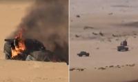 Moment Houthi and pro-Saudi forces fight Mad Max-style desert battle as Kingdom 'rejects Israel's help' in war against Yemen's Iran-backed rebels