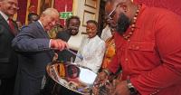 King plays steel drums at event celebrating Commonwealth diaspora