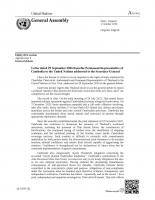 UN Publishes Cambodian Permanent Representative’s Letter on Border Issues