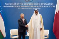 Amir meets with the President of Uzbekistan