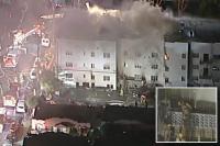 Huge fire breaks out at Los Angeles apartment complex as mass evacuations underway