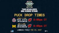 Game times announced for 'Travel Wisconsin Frozen Tundra Faceoff'