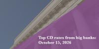 Top CD rates from major banks on October 15, 2026: Chase CDs, Bank of America CDs, Citibank CDs, and more
