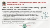 Ministry of Health Statement Regarding Patient Death at Joseph N. France General Hospital