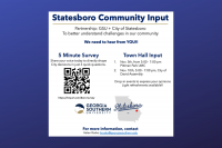 Georgia Southern and City of Statesboro partnering to gain community feedback to help inform local planning