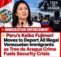 Peru’s Keiko Fujimori Moves to Deport All Illegal Venezuelan Immigrants as Tren de Aragua Crime Fuels Security Crisis