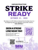 California SEIU 1000 Members To Strike On October 21