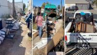 A trash-filled alley caught fire in Los Angeles, then a passing sanitation worker stepped in