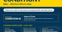 Typhoon Condition I declared for Rota