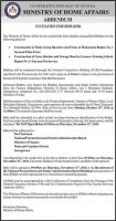 Ministry of Home Affairs – (ADDENDUM) Invitation for Bids – Construction of Male Living Quarters and Fence, Gym, Kitchen and Storage Bond