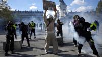 France erupts in violence: Tear gas and fireworks as masked demonstrators storm Marseille City Hall