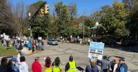 No Kings rally outside Indiana governor’s residence urges voters to turn out in November