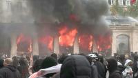 Tourism office set ablaze during cost-of-living protests in Lyon