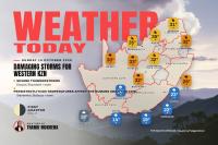 WEATHER TODAY: Damaging storms lash western KZN, heat wave on Mpumalanga Highveld