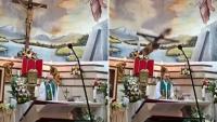 Church horror as priest is crushed to death by giant altar cross during livestreamed mass