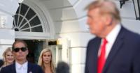 Natalie Harp replaced with unexpected new blonde travel companion by Trump