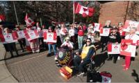 Raging Grannies rally calls on Albertans to keep Canada united