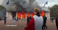 Tourist office burns in Lyon on night of unrest in France