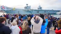Britain's biggest warship HMS Prince of Wales sets sail for the North Atlantic