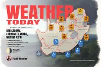 WEATHER TODAY: KZN thunderstorm warning, Ladysmith winds and 42°C in Musina