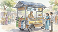 Solar-Powered Food Vending Cart with Digital Payments Created By IIT Kharagpur