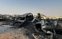 Kuwait Firefighters Control Blaze at Scrap Yard on Salmi Road