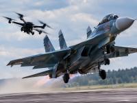 Ukrainian Drone Came Very Close to Intercepting a Russian Su-30SM on Take-off