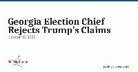 Georgia Election Chief Rejects Trump’s Claims