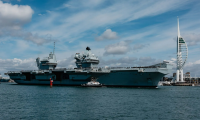 UK's flagship aircraft carrier sets sail for North Atlantic