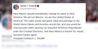 Trump calls for New Mexico to change its name ‘immediately’: Here’s what he suggests