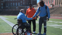 Ohio football referee who lost leg comforts player involved in accident